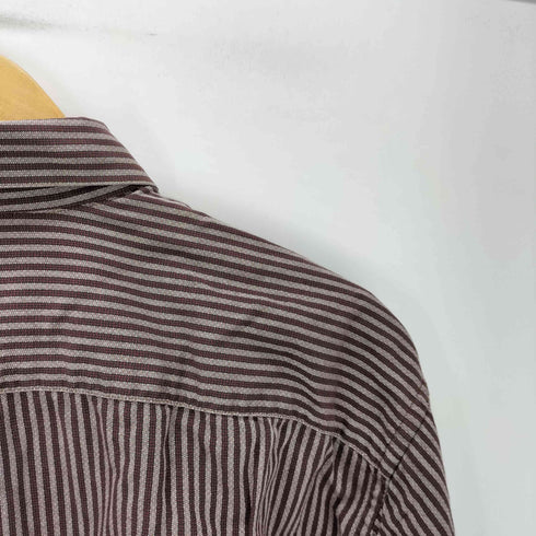 イッセイミヤケデザインスタジオ im ISSEY MIYAKE DESIGN STUDIO 80-90S 襟芯 コットン ストライプ レギュラー カラー シャツ メンズ JPN:M
